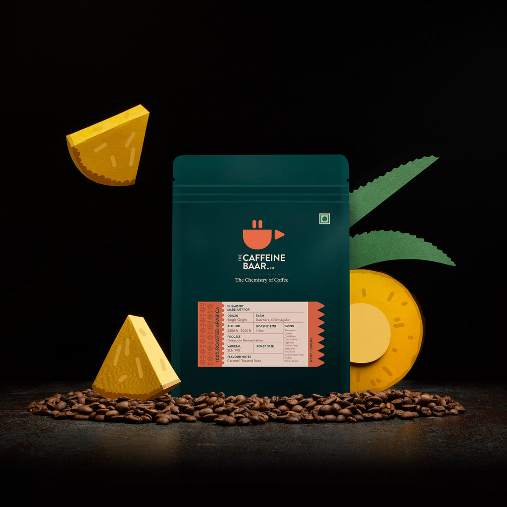 Coffee packet of Pineapple Fermentation arabica coffee beans - The Caffeine Baar