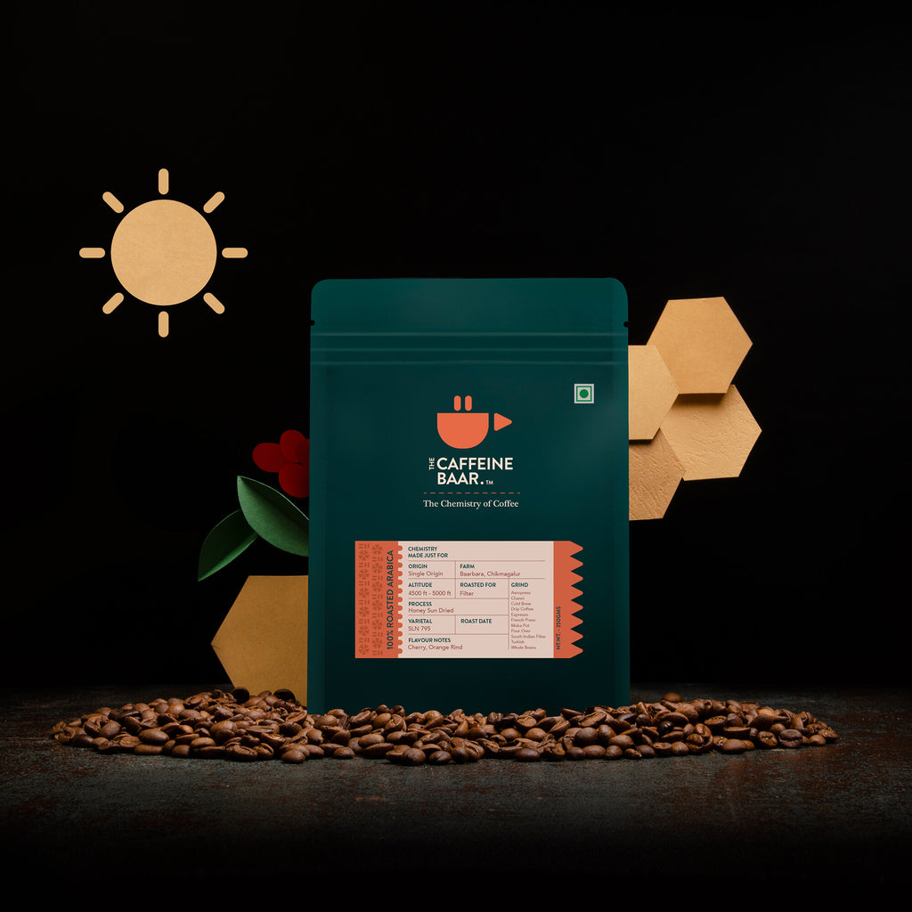 Coffee packet of Honey Sun Dried arabica coffee beans