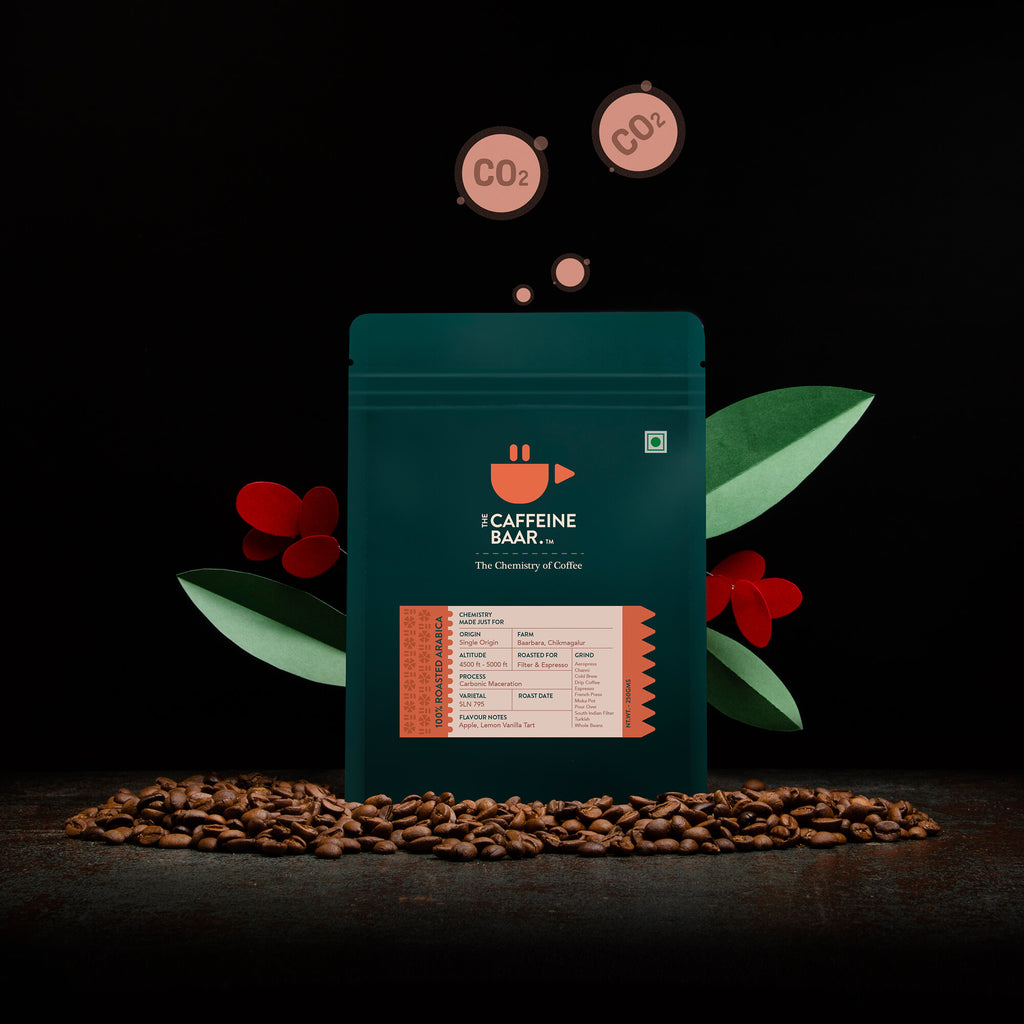 Coffee packet of Carbonic Maceration arabica coffee beans