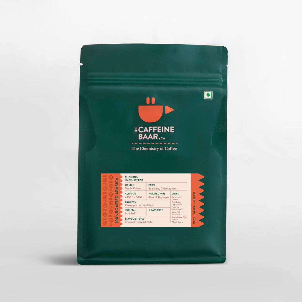 Coffee packet of Pineapple Fermentation arabica coffee beans - The Caffeine Baar