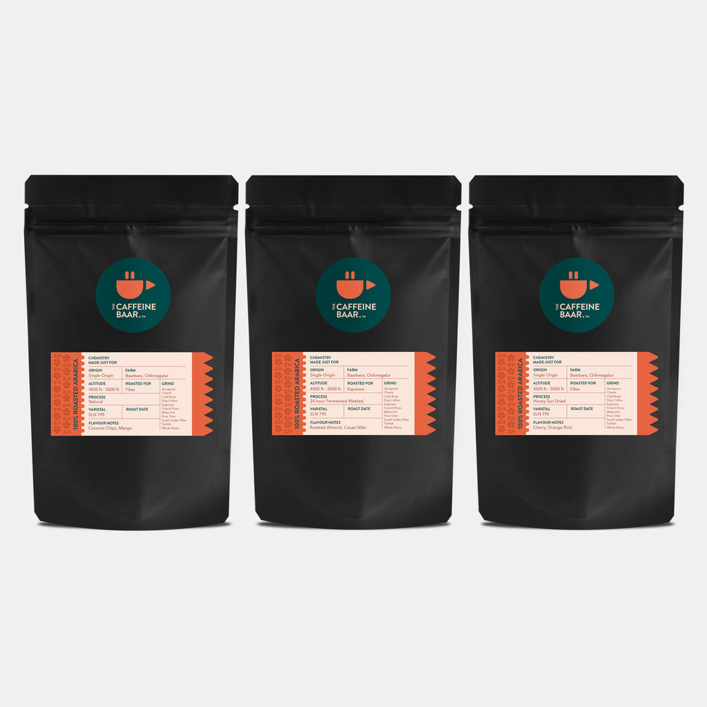 Coffee packets of 24 Hour-Fermented washed coffee, Natural Coffee, Honey Sun-Dried Coffee
